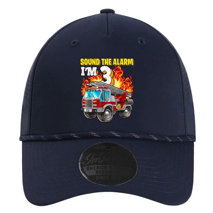 Sound The Alarm Im 3 3rd Birthday Fireman Firetruck Boy Performance The Dyno Cap