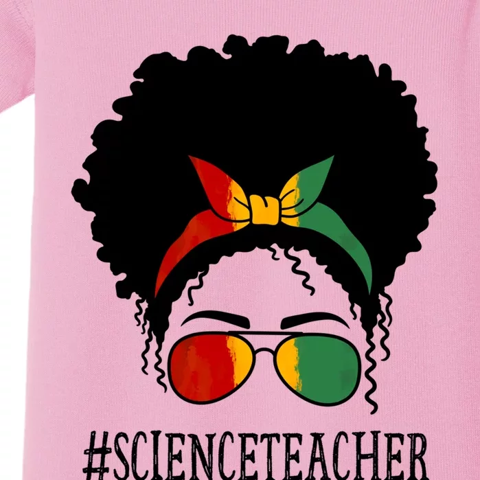 Science Teacher African Messy Bun Black History Month Cute Gift Baby Bodysuit