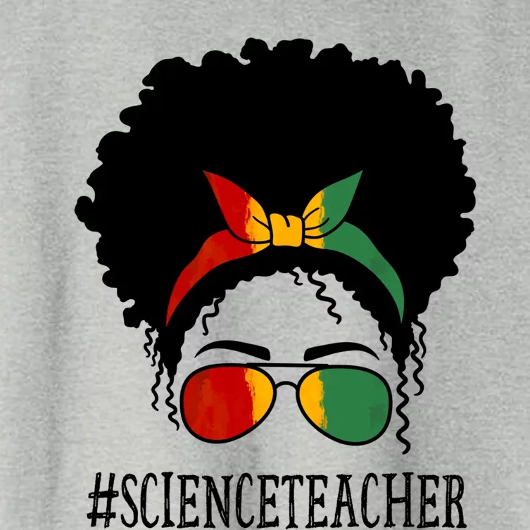 Science Teacher African Messy Bun Black History Month Cute Gift Women's Crop Top Tee