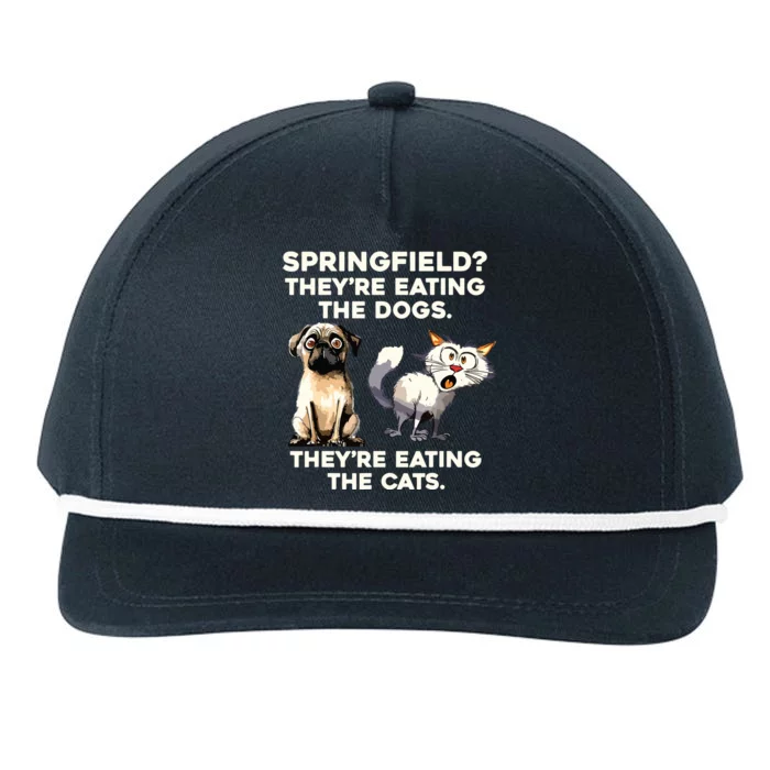 Springfield They Are Eating Dogs They Are Eating The Cats Snapback Five-Panel Rope Hat