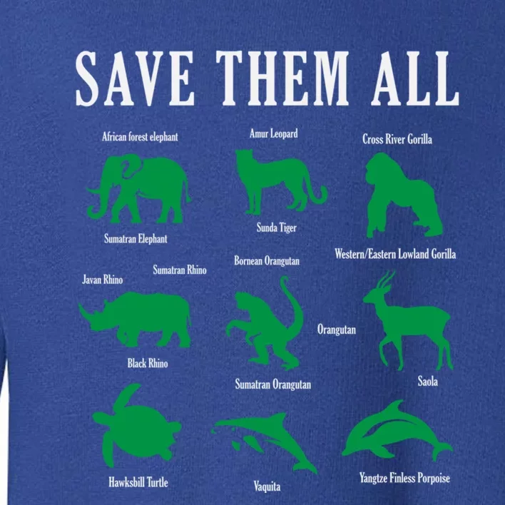 Save Them All National Endangered Species Day 2024 Gift Toddler Sweatshirt