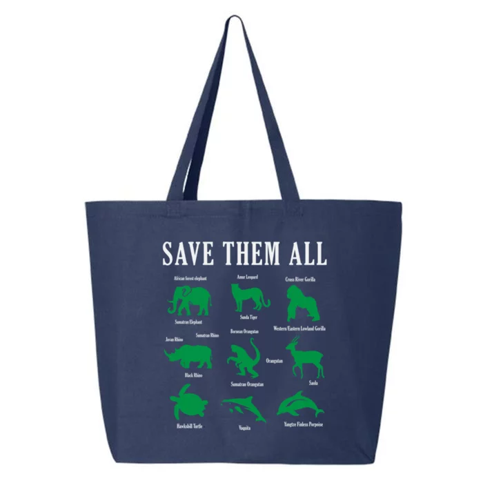 Save Them All National Endangered Species Day 2024 Gift 25L Jumbo Tote