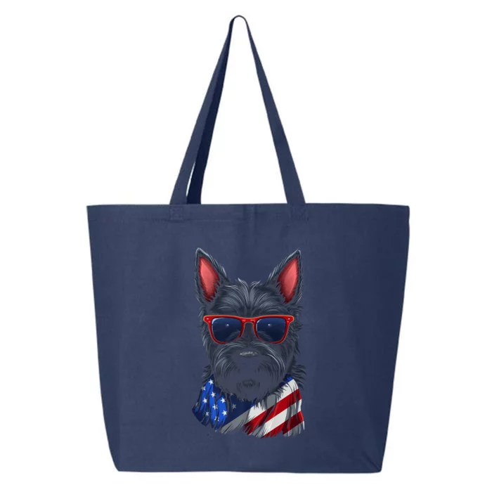 Scottish Terrier American Flag US Tee 4th July Gifts Graphic 25L Jumbo Tote