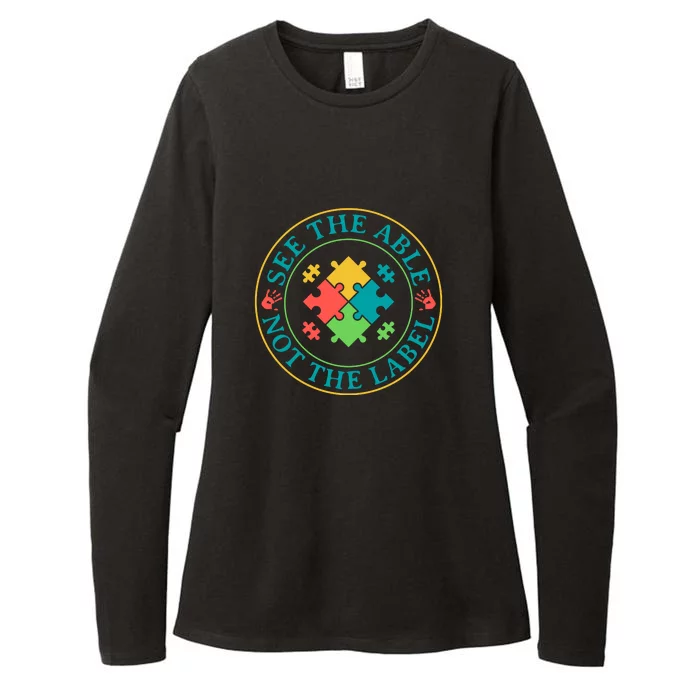 See The Able Not The Label Puzzle Autism Awareness Month Womens CVC Long Sleeve Shirt