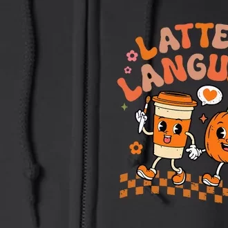 Speech Therapy Autumn Pumpkin Lattes And Language Full Zip Hoodie