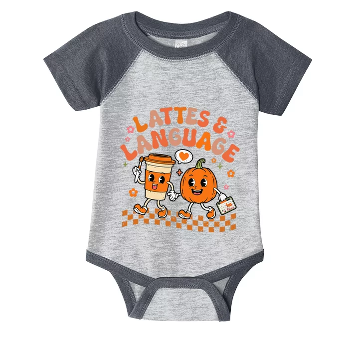 Speech Therapy Autumn Pumpkin Lattes And Language Infant Baby Jersey Bodysuit