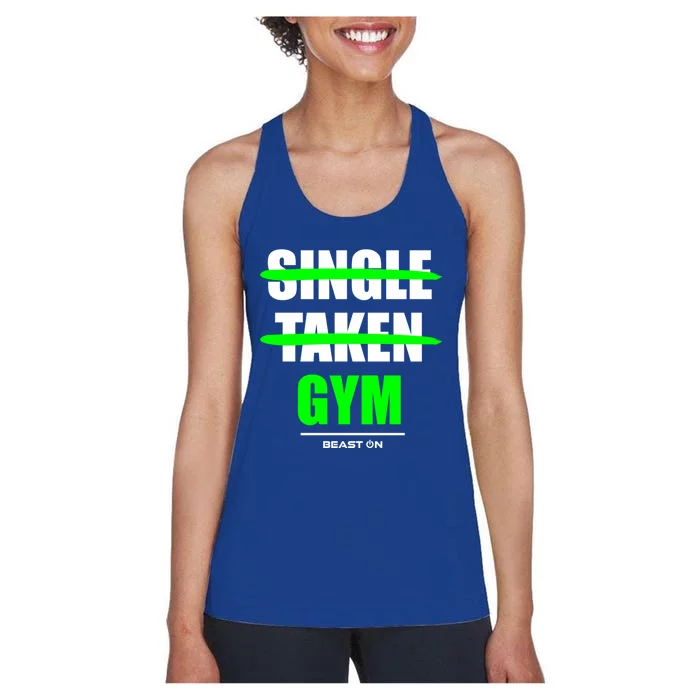 Single Taken At The Gym Bodybuilding Gains Fitness Training Gift Women's Racerback Tank