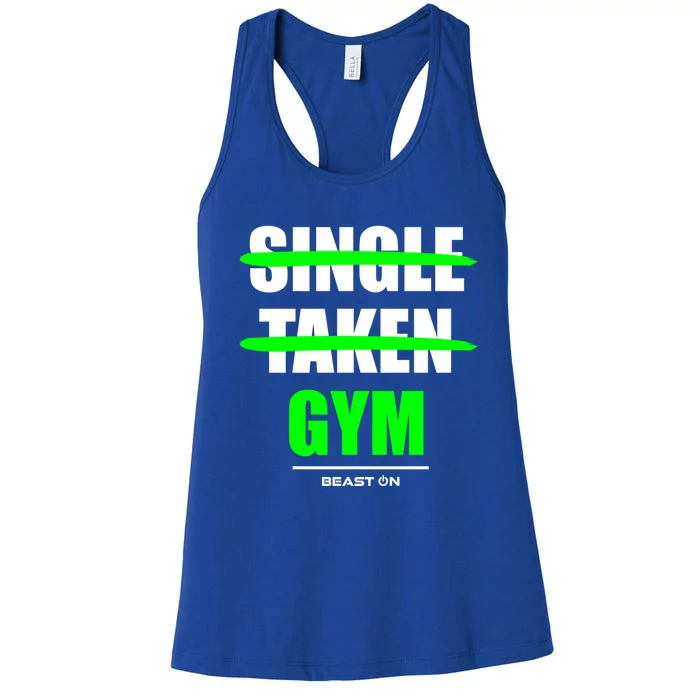 Single Taken At The Gym Bodybuilding Gains Fitness Training Gift Women's Racerback Tank