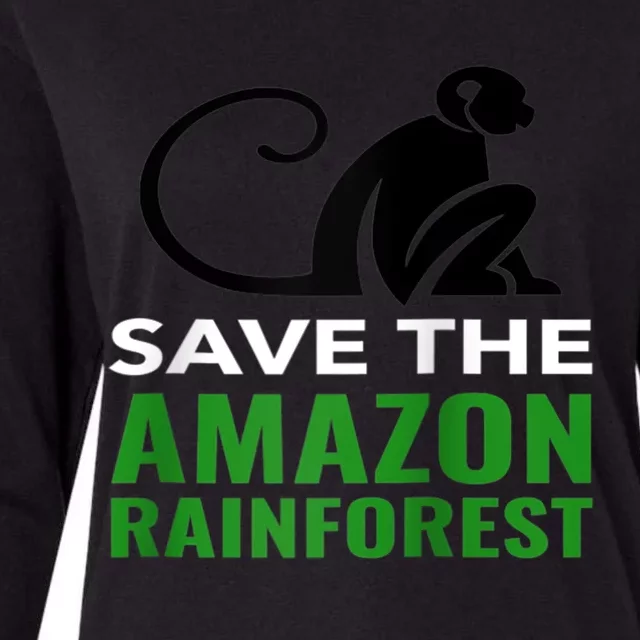 Save The Amazon Rainforest Monkey Funny Gift Raglan Baseball Tee Womens Cotton Relaxed Long Sleeve T-Shirt