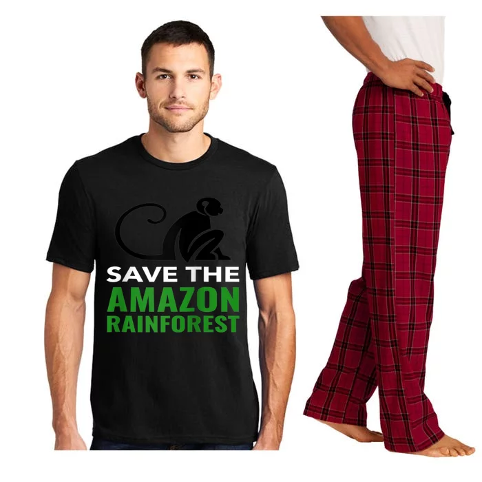 Save The Amazon Rainforest Monkey Funny Gift Raglan Baseball Tee Pajama Set