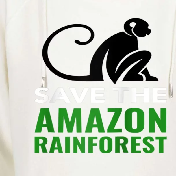 Save The Amazon Rainforest Monkey Funny Gift Raglan Baseball Tee Womens Funnel Neck Pullover Hood