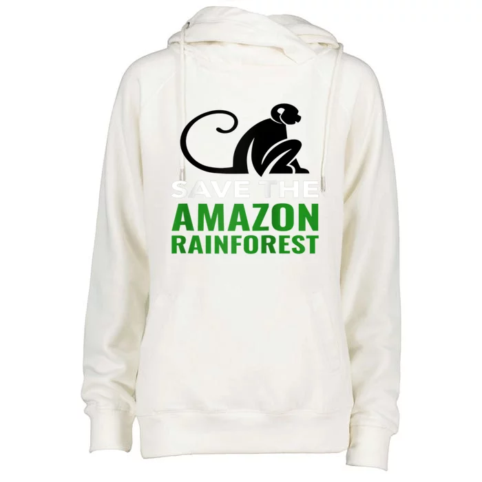 Save The Amazon Rainforest Monkey Funny Gift Raglan Baseball Tee Womens Funnel Neck Pullover Hood