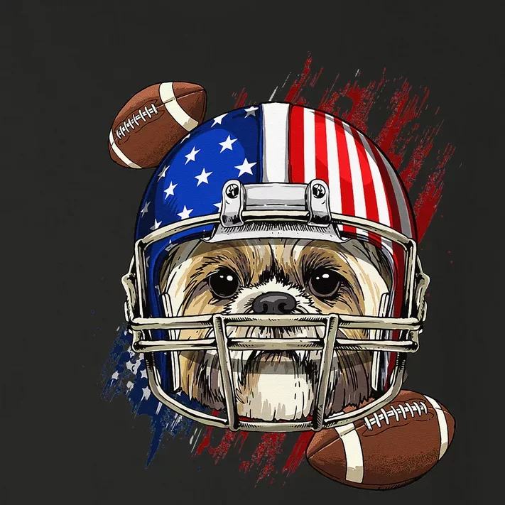 Shih Tzu American Football Dog Lovers USA Flag Toddler Long Sleeve Shirt