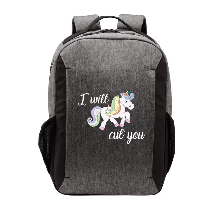 Stabby Unicorn I Will Cute You Vector Backpack