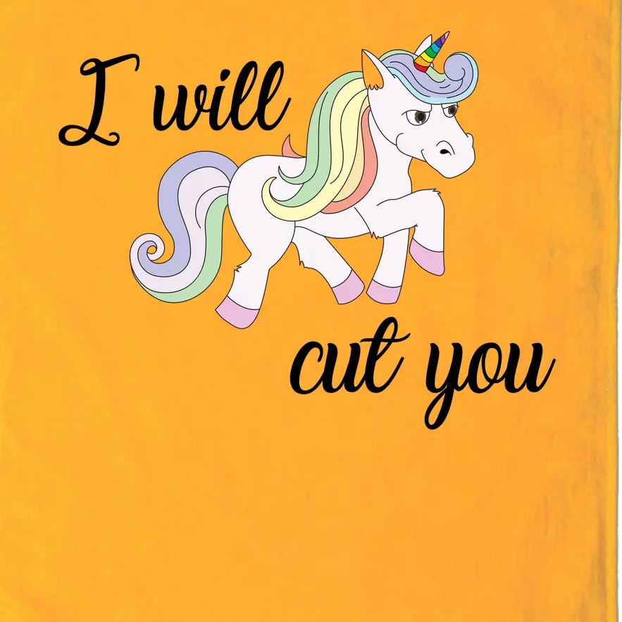 Stabby Unicorn I Will Cute You Platinum Collection Golf Towel