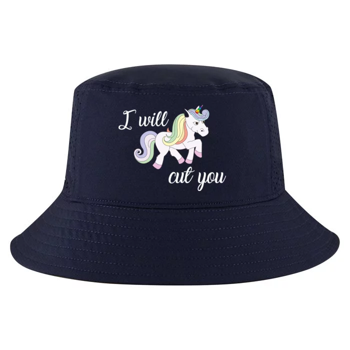 Stabby Unicorn I Will Cute You Cool Comfort Performance Bucket Hat