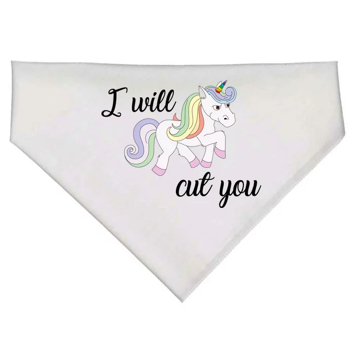 Stabby Unicorn I Will Cute You USA-Made Doggie Bandana