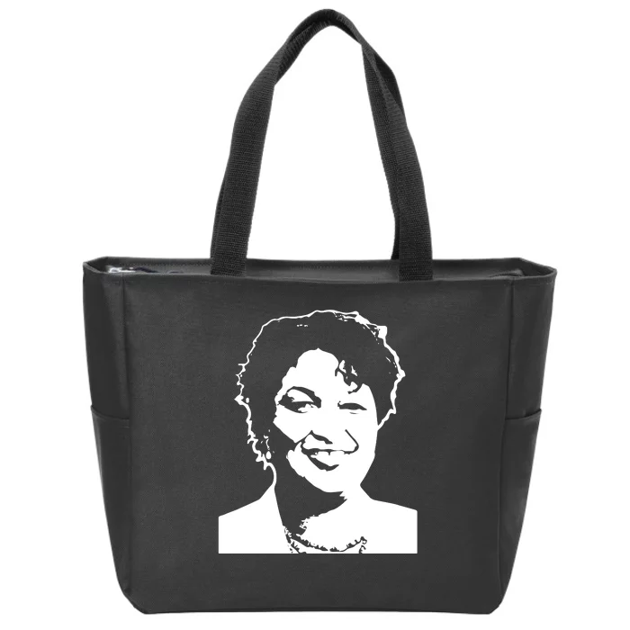 Stacey Abrams Portrait Zip Tote Bag