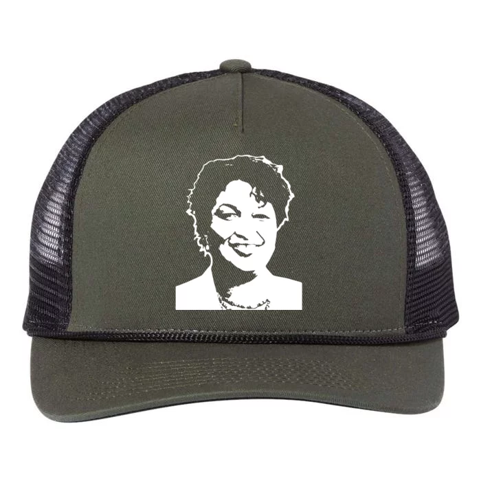 Stacey Abrams Portrait Retro Rope Trucker Hat Cap