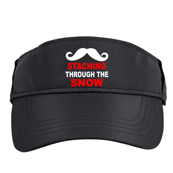 Staching Through The Snow Moustache Funny Christmas Adult Drive Performance Visor