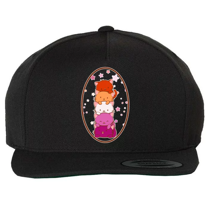 Stack-O-Cats Wool Snapback Cap