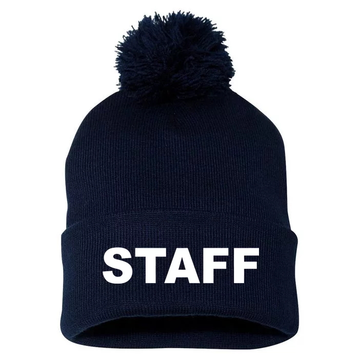 STAFF Employee Pom Pom 12in Knit Beanie