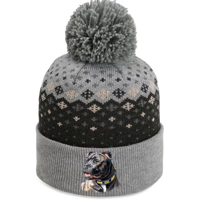 Stafford Bull Terrier The Baniff Cuffed Pom Beanie