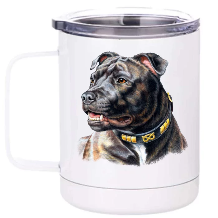 Stafford Bull Terrier Front & Back 12oz Stainless Steel Tumbler Cup