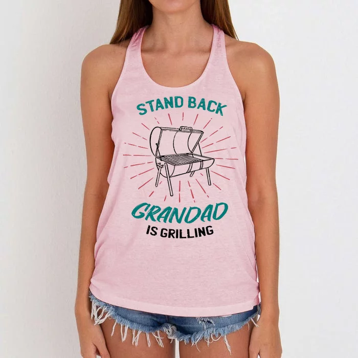 Stand Back Grandad Is Grilling Women's Knotted Racerback Tank