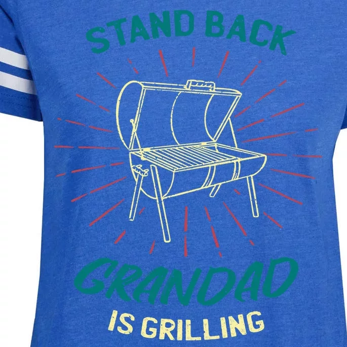 Stand Back Grandad Is Grilling Enza Ladies Jersey Football T-Shirt