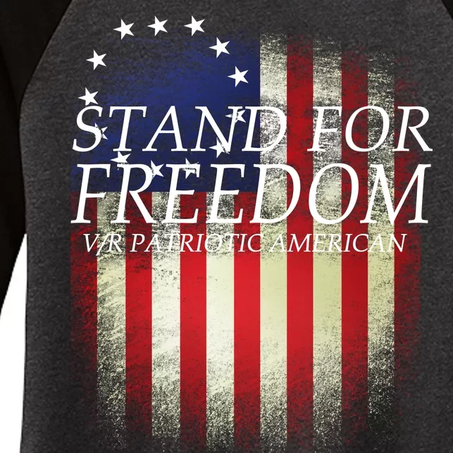 Stand For Freedom Women's Tri-Blend 3/4-Sleeve Raglan Shirt