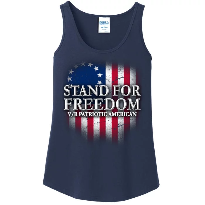 Stand For Freedom V/R Patriotic American Ladies Essential Tank