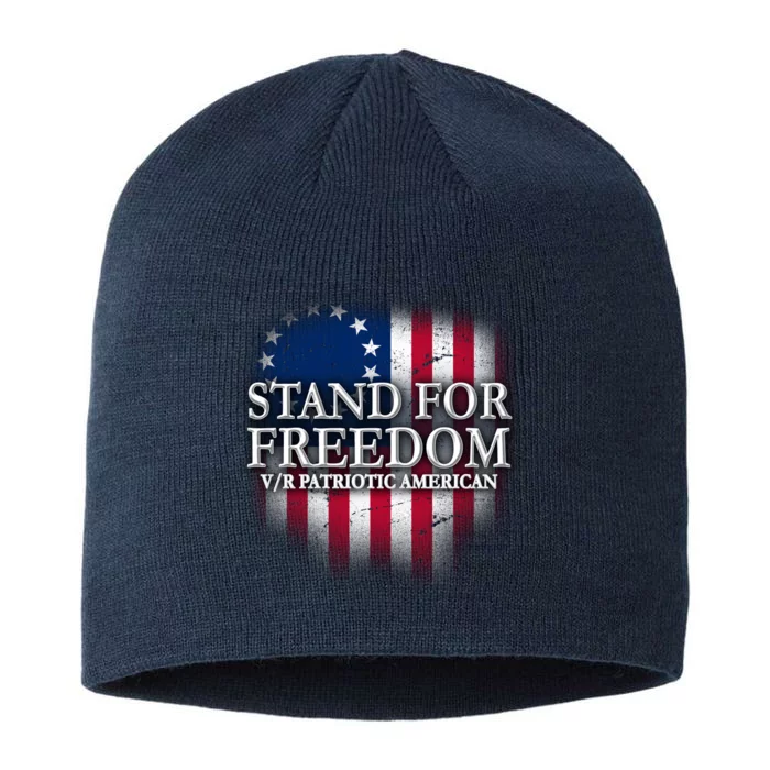 Stand For Freedom V/R Patriotic American 8 1/2in Sustainable Knit Beanie