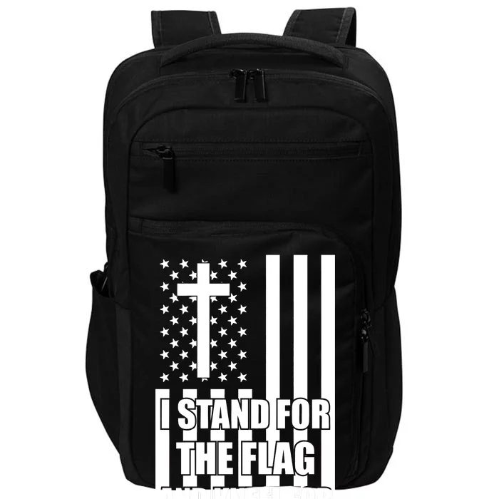 Stand For the Flag and Kneel for the Cross USA Flag Impact Tech Backpack