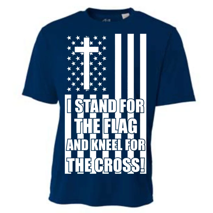 Stand For the Flag and Kneel for the Cross USA Flag Cooling Performance Crew T-Shirt