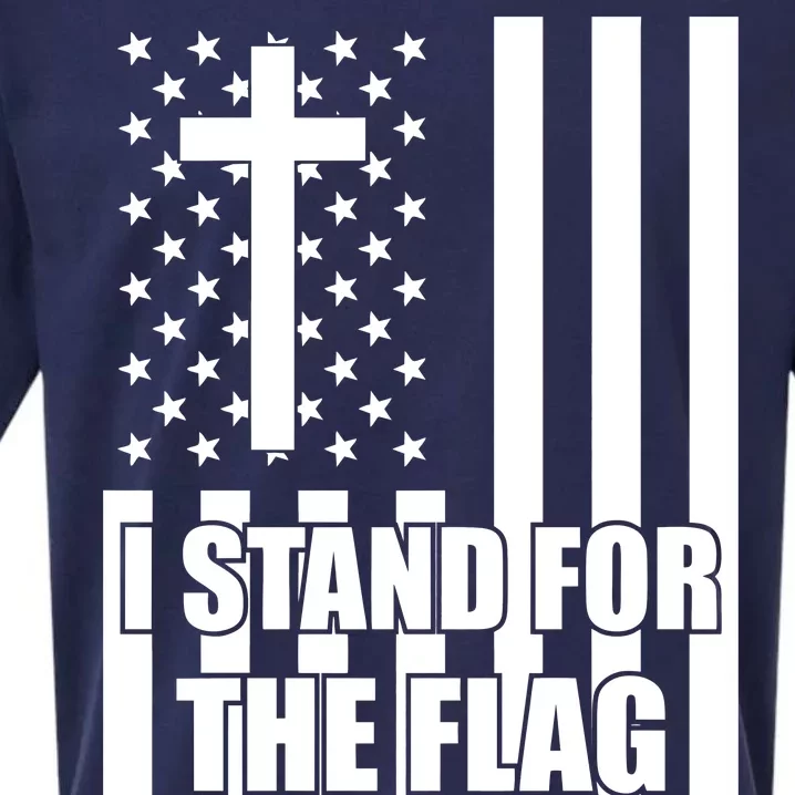 Stand For the Flag and Kneel for the Cross USA Flag Sueded Cloud Jersey T-Shirt