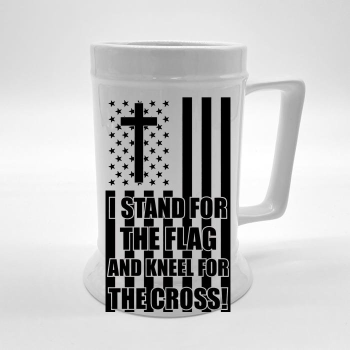 Stand For the Flag and Kneel for the Cross USA Flag Front & Back Beer Stein