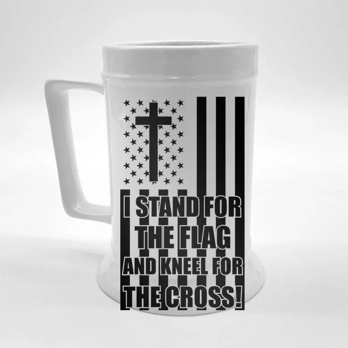 Stand For the Flag and Kneel for the Cross USA Flag Front & Back Beer Stein