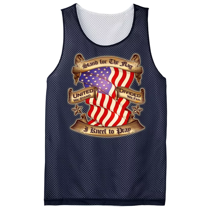 Stand For The Flag I Kneel To Pray United We Stand Divided We Fail Mesh Reversible Basketball Jersey Tank