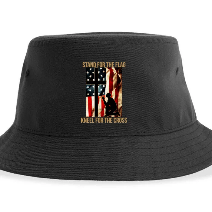 Stand For the Flag Kneel for the Cross Sustainable Bucket Hat