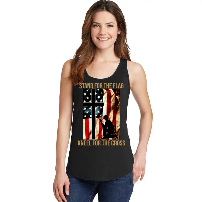 Stand For the Flag Kneel for the Cross Ladies Essential Tank