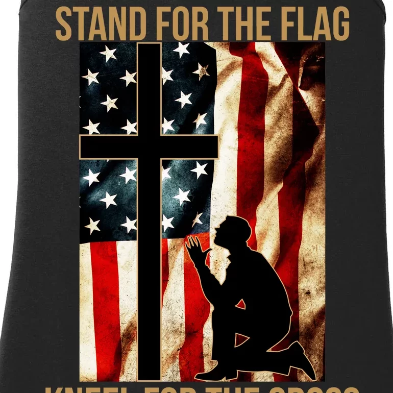 Stand For the Flag Kneel for the Cross Ladies Essential Tank