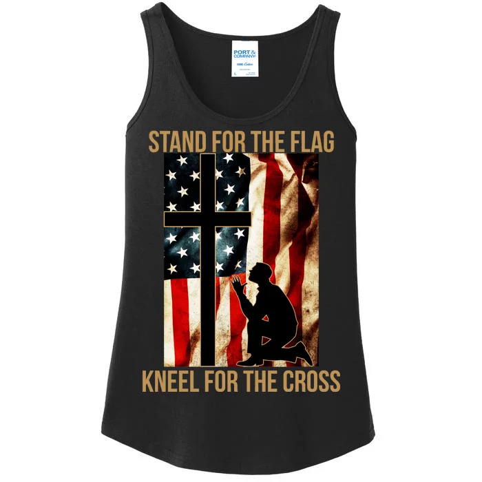 Stand For the Flag Kneel for the Cross Ladies Essential Tank