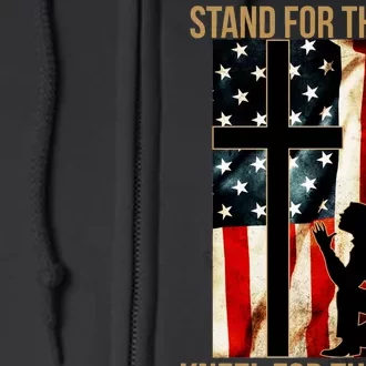 Stand For the Flag Kneel for the Cross Full Zip Hoodie