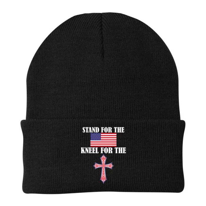 Stand For the Flag Kneel For the Cross National Anthem Knit Cap Winter Beanie