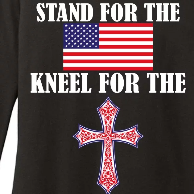 Stand For the Flag Kneel For the Cross National Anthem Womens CVC Long Sleeve Shirt