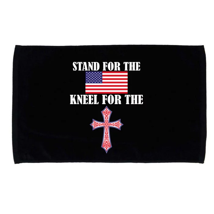 Stand For the Flag Kneel For the Cross National Anthem Microfiber Hand Towel