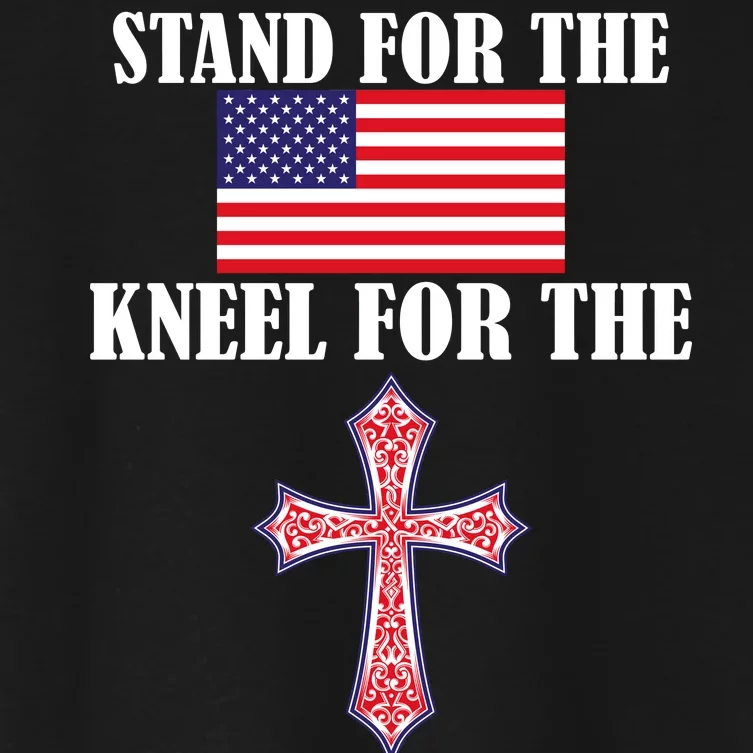 Stand For the Flag Kneel For the Cross National Anthem Women's Crop Top Tee