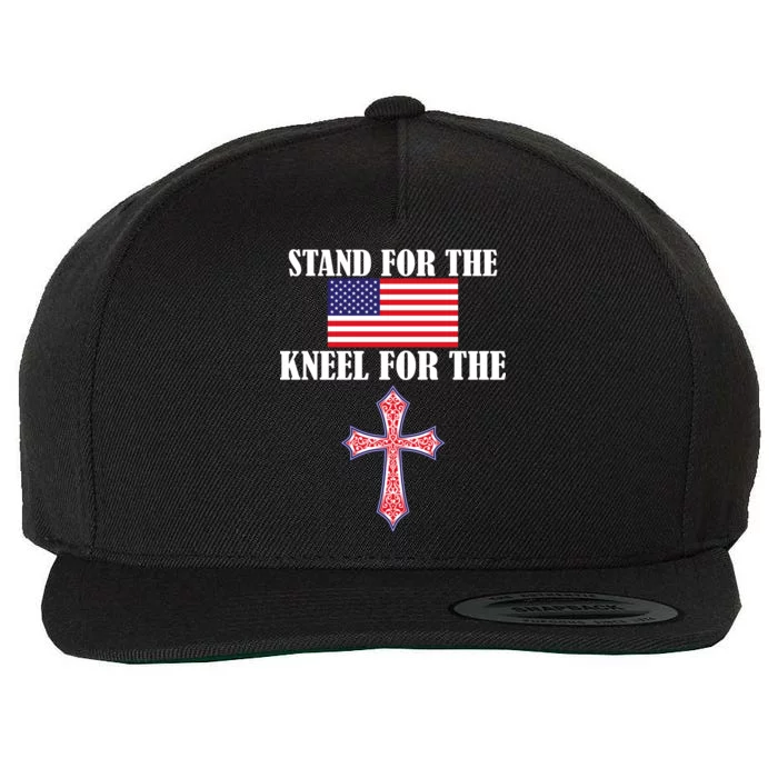 Stand For the Flag Kneel For the Cross National Anthem Wool Snapback Cap