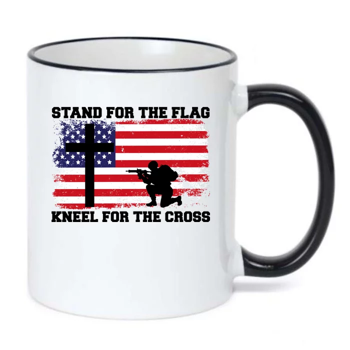 Stand For the Flag Kneel for the Cross USA Army Black Color Changing Mug